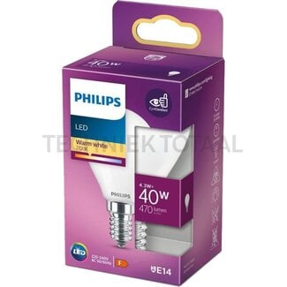 Philips LED Lampe E14 4,3 W (40 W), warm weiß 2.700 K, Energiegehaltcispr F