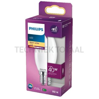 Philips LED Lampe E14 4,3 W (40 W), warm weiß 2.700 K