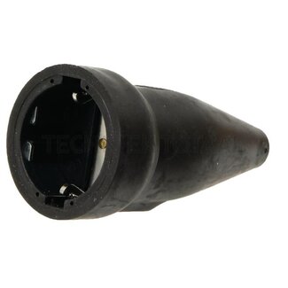 Stekker rubber koppeling zwart 10 / 16 A, 250 V