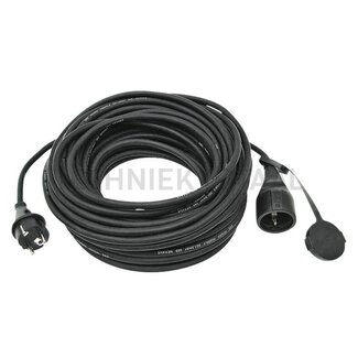 Verlängerungskabel 3 x 1,5 mm² Gummi schwarz, IP44, 25 m