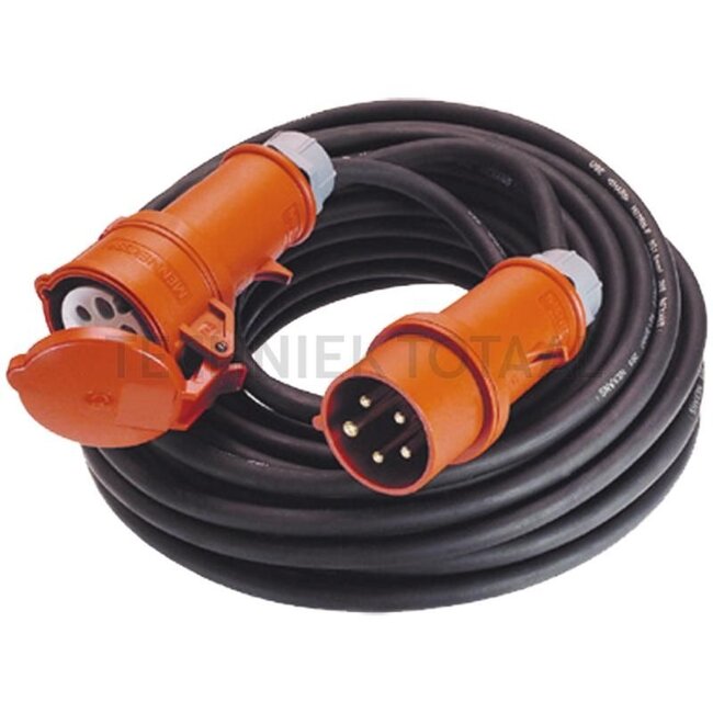 Starkstromverlängerung 400 V | 16 A | 25 m | CEE-Stecker und CEE-Kupplung | H07RN-F5G2,5 - 61015