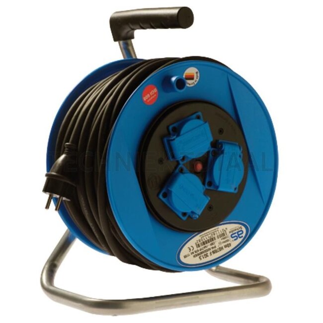 Kabeltrommel 40m | 230V / 16A | 3 Schutzkontaktsteckdosen - 11108