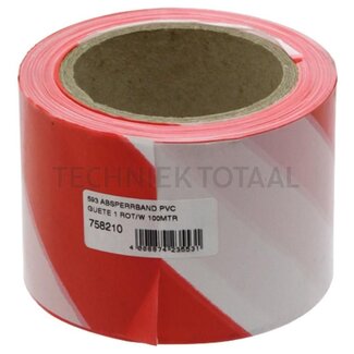 Absperrband rot / weiß, 80 mm breit - 100 Meter