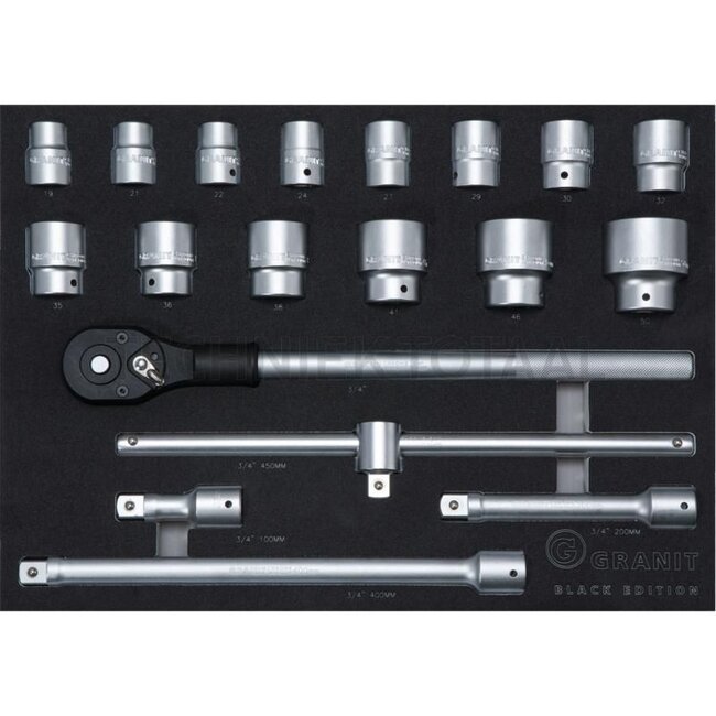 GRANIT BLACK EDITION Werkplaatswagen Performance heavy filled, 6 bressel - 215 piece