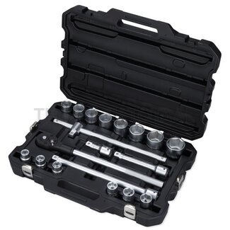 GRANIT BLACK EDITION Dopsleutelset 3/4 inch 19 - 50 mm, ratel 24 tands - 19 delig
