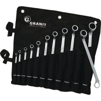 GRANIT BLACK EDITION Ringschlüsselsatz 6 - 32 mm, 75° gebogen - 11 teilig