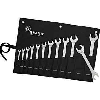 GRANIT BLACK EDITION Double open-ended spanner set 6-32 mm 12 pcs.