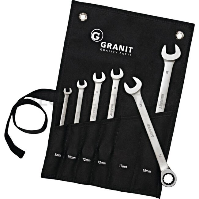 GRANIT BLACK EDITION Ringratel-steeksleutelset metrisch, 6-delig - 7301352