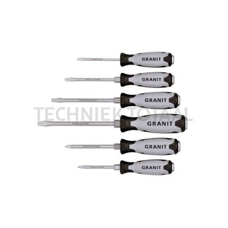 GRANIT BLACK EDITION Screwdriver set with striking cap 6-pcs.