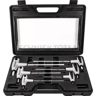 GRANIT BLACK EDITION Schroevendraaierset binnenzeskant T-greep 3 - 10 mm - 6 delig
