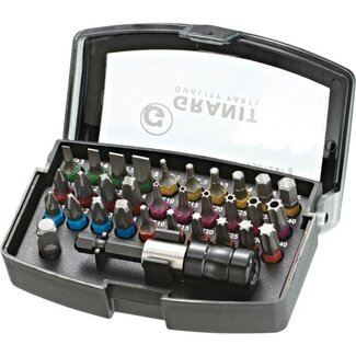 GRANIT BLACK EDITION Bit-Box S2 Stahl mit Schnellwechsel-Bithalter 60 mm - 32-teilig