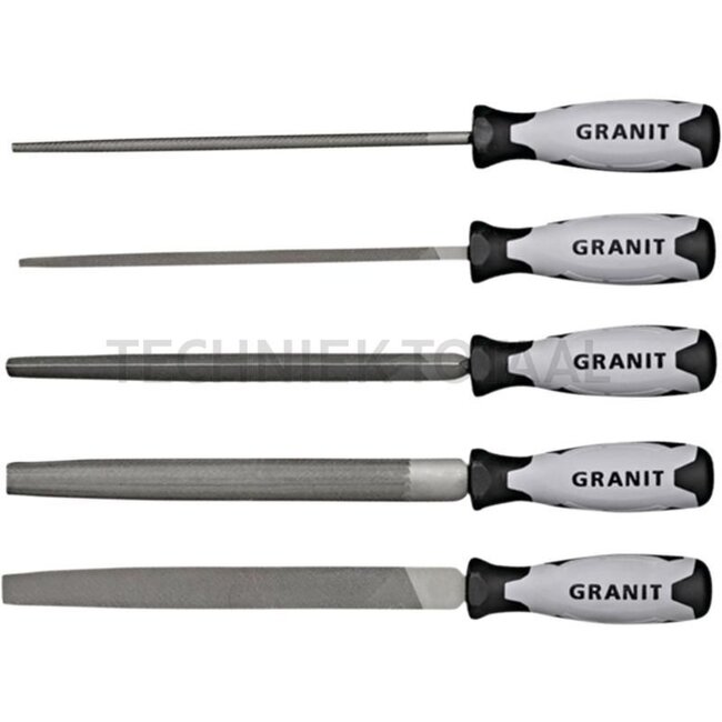 GRANIT BLACK EDITION Werkplaatsvijlenset 5 delig
