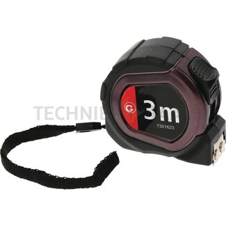 GRANIT BLACK EDITION Meetlint 3 Meter mit Magnet, terugloop und Gurtformclip