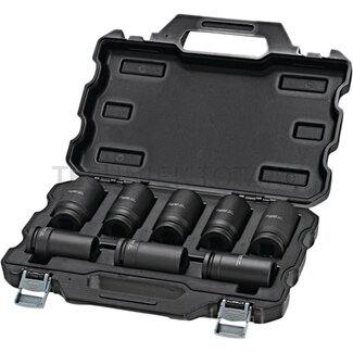GRANIT BLACK EDITION 3/4" hexagonal impact socket set, 8 pcs.