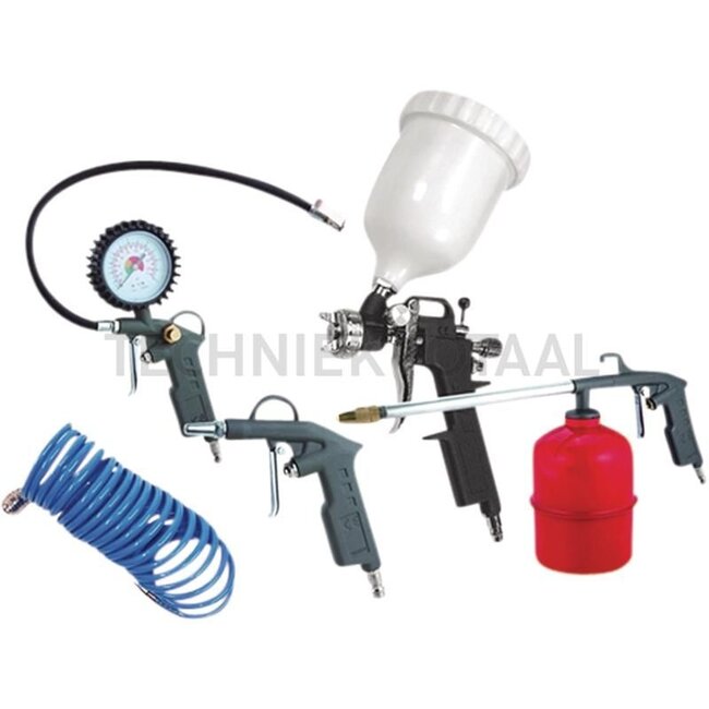 GRANIT Compressor-accessoireset - 61010182 | Verfspuit met vloeistofbeker, 0,5 liter beker | Vloeistof-/nevelspuit met 0,5 liter vloeistofbeker