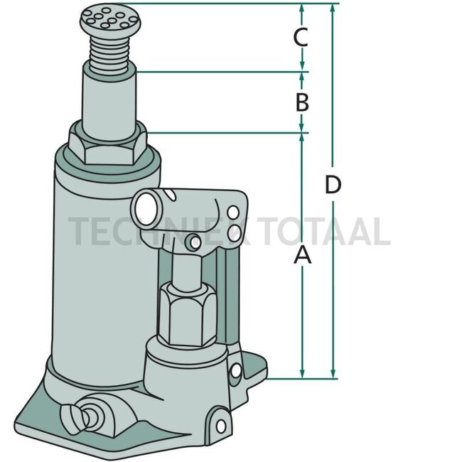 GRANIT Jack 5t, 207 mm, with thread extension on the piston