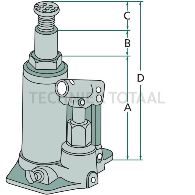 GRANIT Jack with thread extension on piston - 20605L, 50.40.14-12
