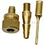 Adaptor 3-piece for handheld tyre inflation gauge with pressure gauge and filling nipple