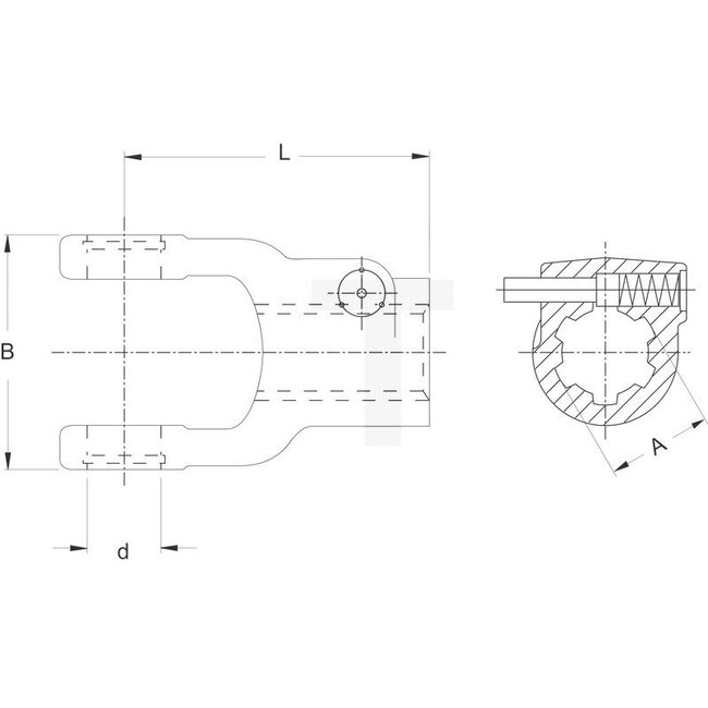 Walterscheid Quick-release yoke 1 3/8 inch 6 spline, 2400, D 32 mm, L 112 mm