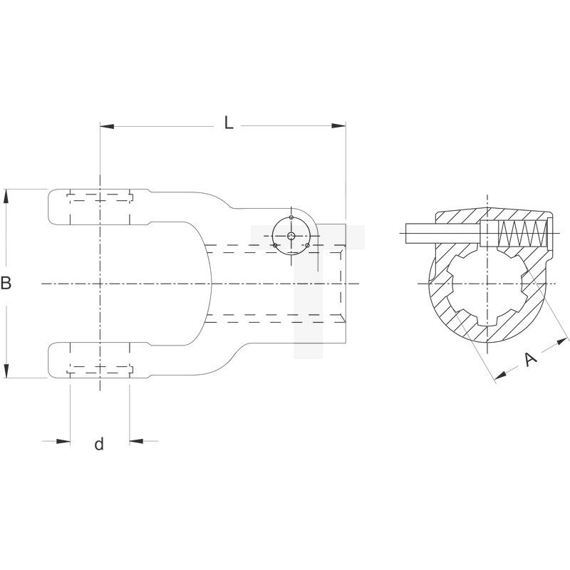 Walterscheid Aansluitgaffel 1 3/8 inch 6 spline, 2400, D 32 mm, L 112 mm, foto 2 van 2