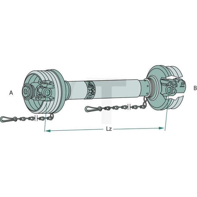 Walterscheid Aftakas 710 mm, grootte 100E, 16/25 pk