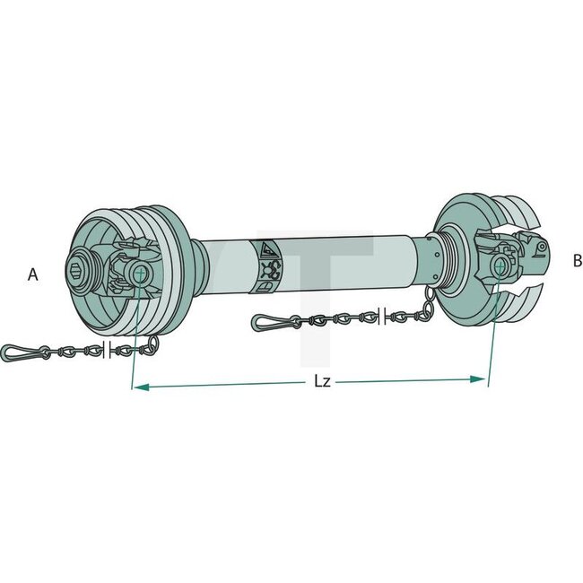 Walterscheid PTO shaft 1 3/8 inch 6 splines, 1010 mm, 16 / 25 pk, size 2100