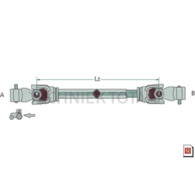 Weasler PTO shaft 860 mm, size F22, AW20, AW20S, 21/33 pk