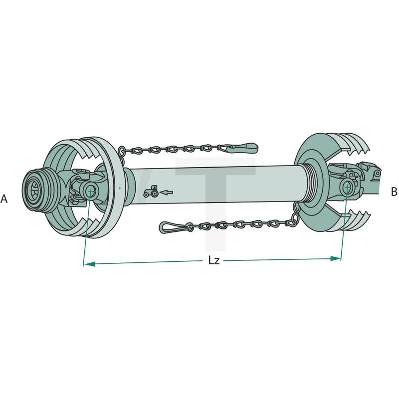 Walterscheid Aftakas 860 mm, grootte 2400, 53/83 pk, foto 2 van 2