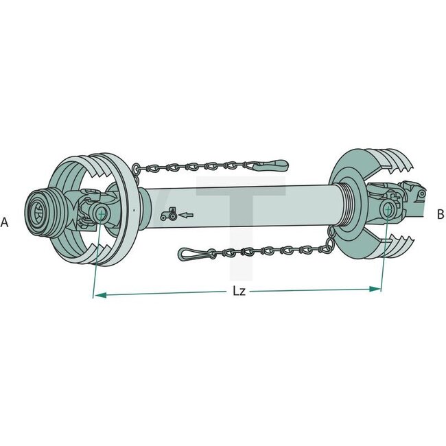 Walterscheid PTO shaft 860 mm, size 2100, 16/25 pk