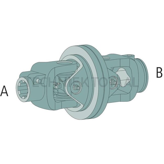 Walterscheid Groothoekkoppeling 2480, 1 3/8" 6 spline, 2a, WG, AG drukstift