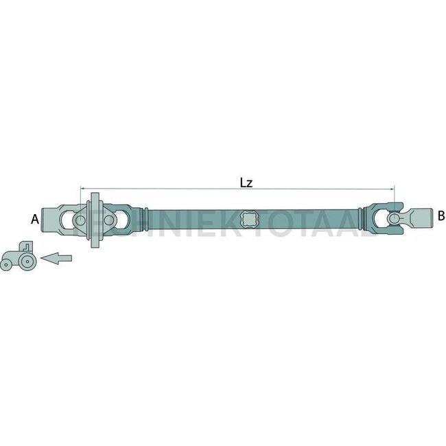 BONDIOLI & PAVESI PTO shaft, wide angle at one end 1210 mm, size S4, 38/57 pk