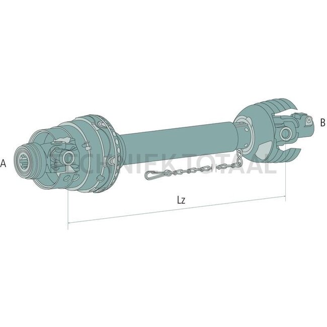 Walterscheid PTO shaft 1210 mm - 1 3/8", 6 splines - S4GA/S5