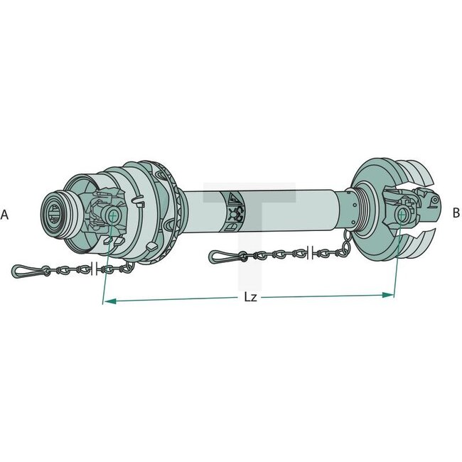 Walterscheid Zapfwelle Weitwinkel 1 3/8 Zoll 6 Keilnuten, 1010 mm, Größe 2580, S4GA/S5