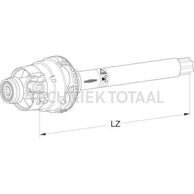 Walterscheid Aftakashelft 1 3/8" 6 spline, 1134 mm, 2480, SDF 25, S4LGA