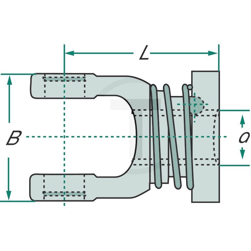 Walterscheid AS-aansluitgaffel 2500, 1 3/8 inch 6 spline, Ø 36 mm, 133 mm, W serie, foto 2 van 2