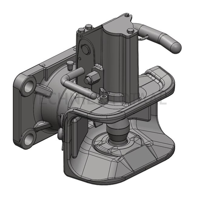 Scharmüller Flange hitch CH-I without remote control capability - 777051603021, 5.1603.021-A02, 05.1603.021-A02 | Lock: Automatic bolt | Hole pattern: 160 x 100 mm | Load capacity: 2000 kg | D-value: 89,3 kN | Hole: M20 mm | No. of holes: 4 | Colour: Black | Connecti