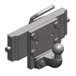 Sauermann Anhängebock Kugel 50 rail 330 mm, Bolzen Ø 25 mm, 350 kg, schwarz