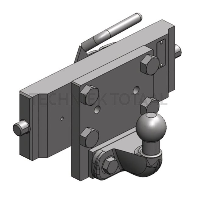 Sauermann Trekhaak - 711200101, D02941711 | Railbreedte: 330 mm | Geleidebreedte: 32 mm | Vergrendelpen Ø: 25 mm | Oplegdruk: 350 kg | D-waarde: 28,8 kN | Plaathoogte: 137 mm | Kleur: zwart | Vergrendeling: kogel 50