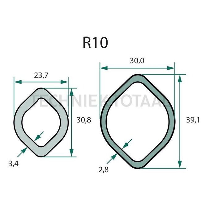 ROTARO Aftakas 860 mm - tot 21 / 32 PK