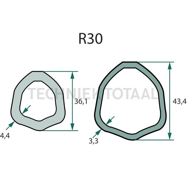 ROTARO PTO shaft 1210 mm, 50 / 77 pk, triangular