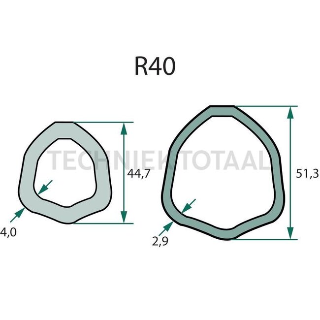ROTARO PTO shaft R40 860 mm, triangular, 62 / 97 pk