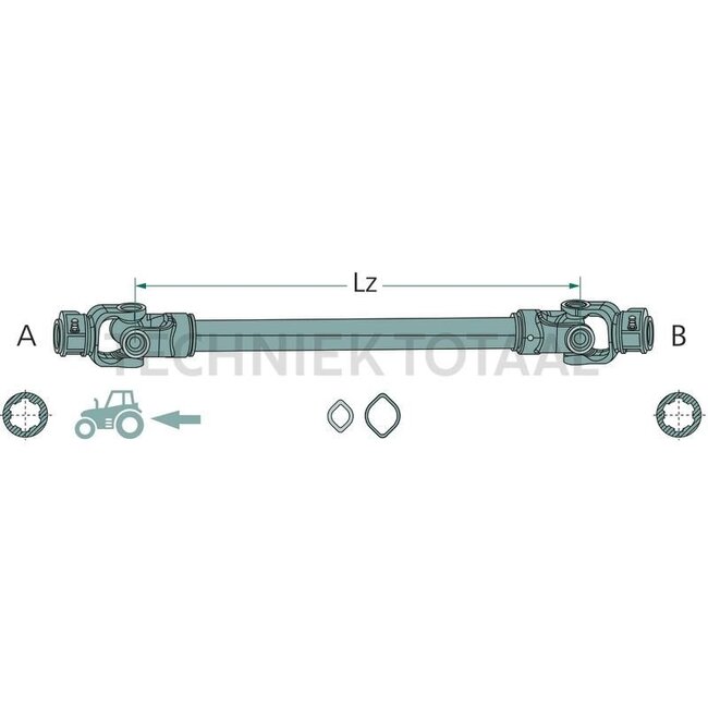 ROTARO Gelenkwelle 1210 mm - bis 69 / 108 PS