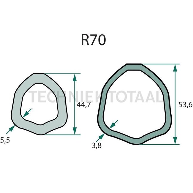 ROTARO PTO shaft with friction disc clutch R70 triangular, 860 mm, 100 / 156 pk