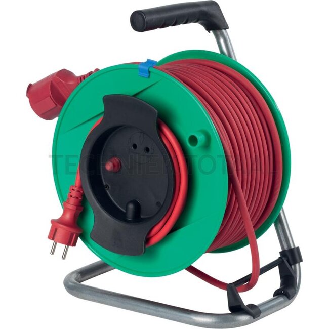Kabelhaspel - 30012236, 12236 | Kleur: rot | Kabellengte: 25 m | Technische gegevens: 250V / 16 A | Aufgerollt: 1000 W | Abgerollt: 3500 W