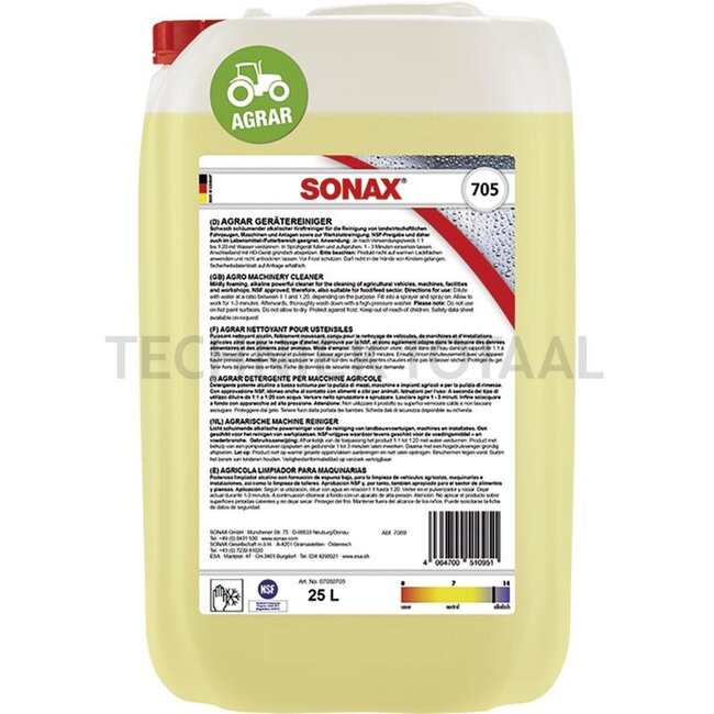 SONAX AGRAR machinereiniger - 25 liter