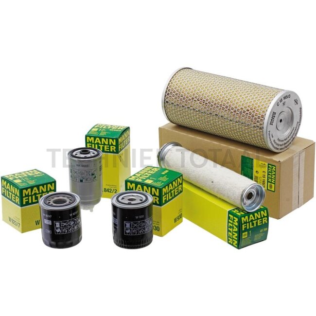 MANN-FILTER Filterset passend voor 6030 serie - 56512005 | Passend voor: John Deere | Passend voor type: 6030 serie (4-cilinder standaard en premium, alleen 6-cilinder niet premium) | Set bestaat uit: Motoroliefilter, Brandstof hoofdfilter, Brandstofvoorfilter, Lucht