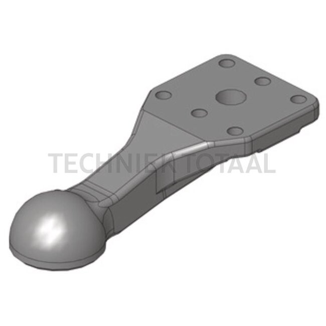 Scharmüller Drawbar eye - 77700650940, 0.650.94.0-A02, 00.650.94.0-A02 | D-value: 98,1 kN | Flange: 6-hole, horizontal | Load capacity: 2000 kg | Hole pattern: 130 x 115 mm | Hole: M20 mm | No. of holes: 6 | Colour: Black | Lock: Ball 80 | Overhang: 314 mm | EC certi