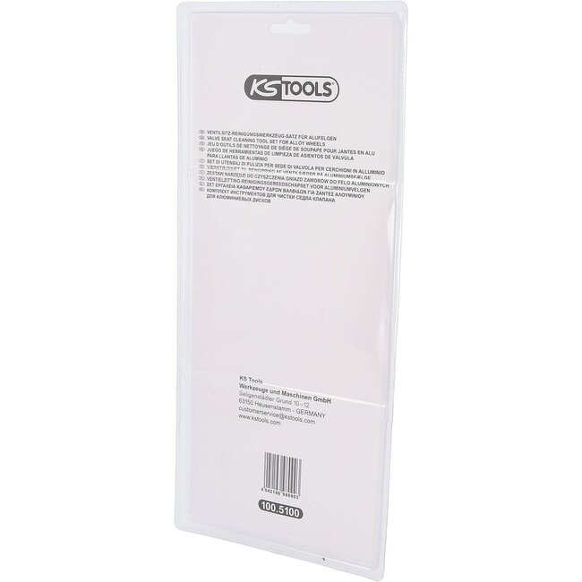 KS Tools Ventielzitting-reinigingsgereedschapset voor aluminiumvelgen - 7 delig - 100.5100