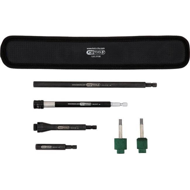 KS Tools Ventielzitting-reinigingsgereedschapset voor aluminiumvelgen - 7 delig - 100.5100