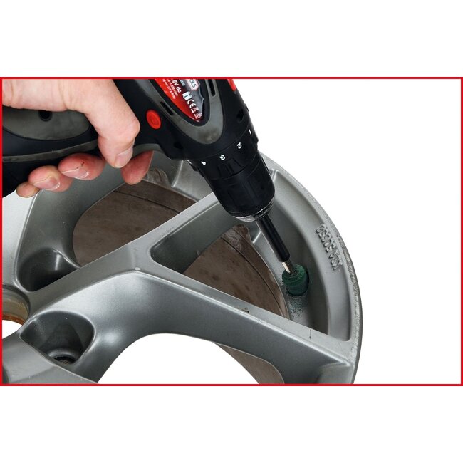 KS Tools Ventielzitting-reinigingsgereedschapset voor aluminiumvelgen - 7 delig - 100.5100